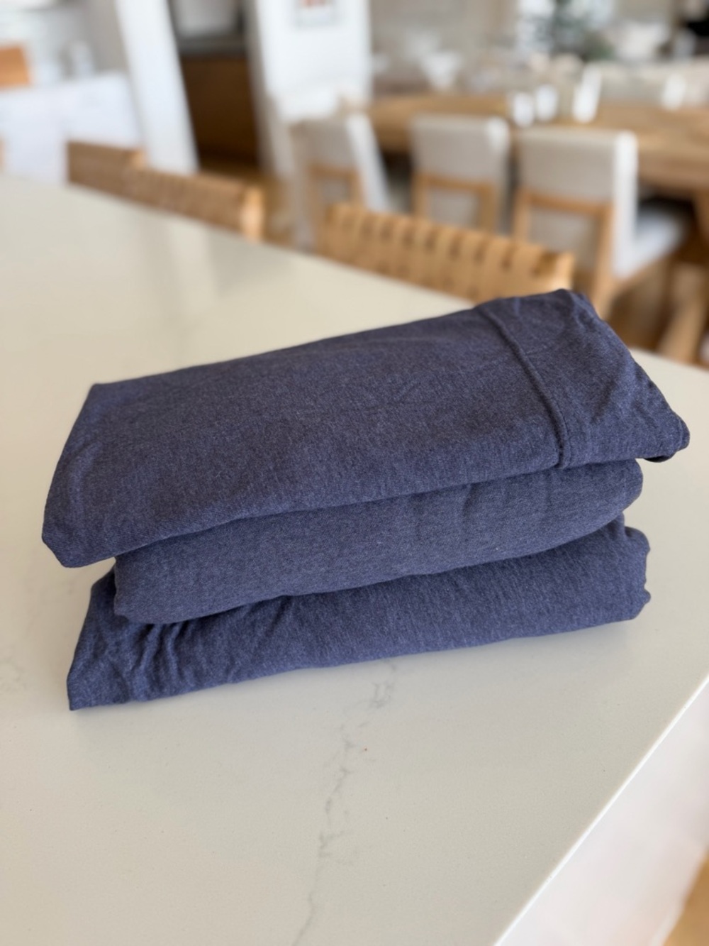 Classic Deep Blue Home Bedding Sheet Set - Heathered Soft Jersey